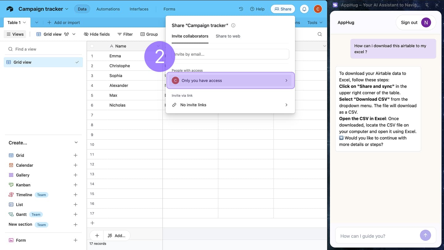 how to download airtable to excel