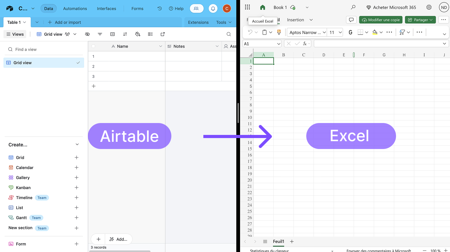 how to export airtable to excel