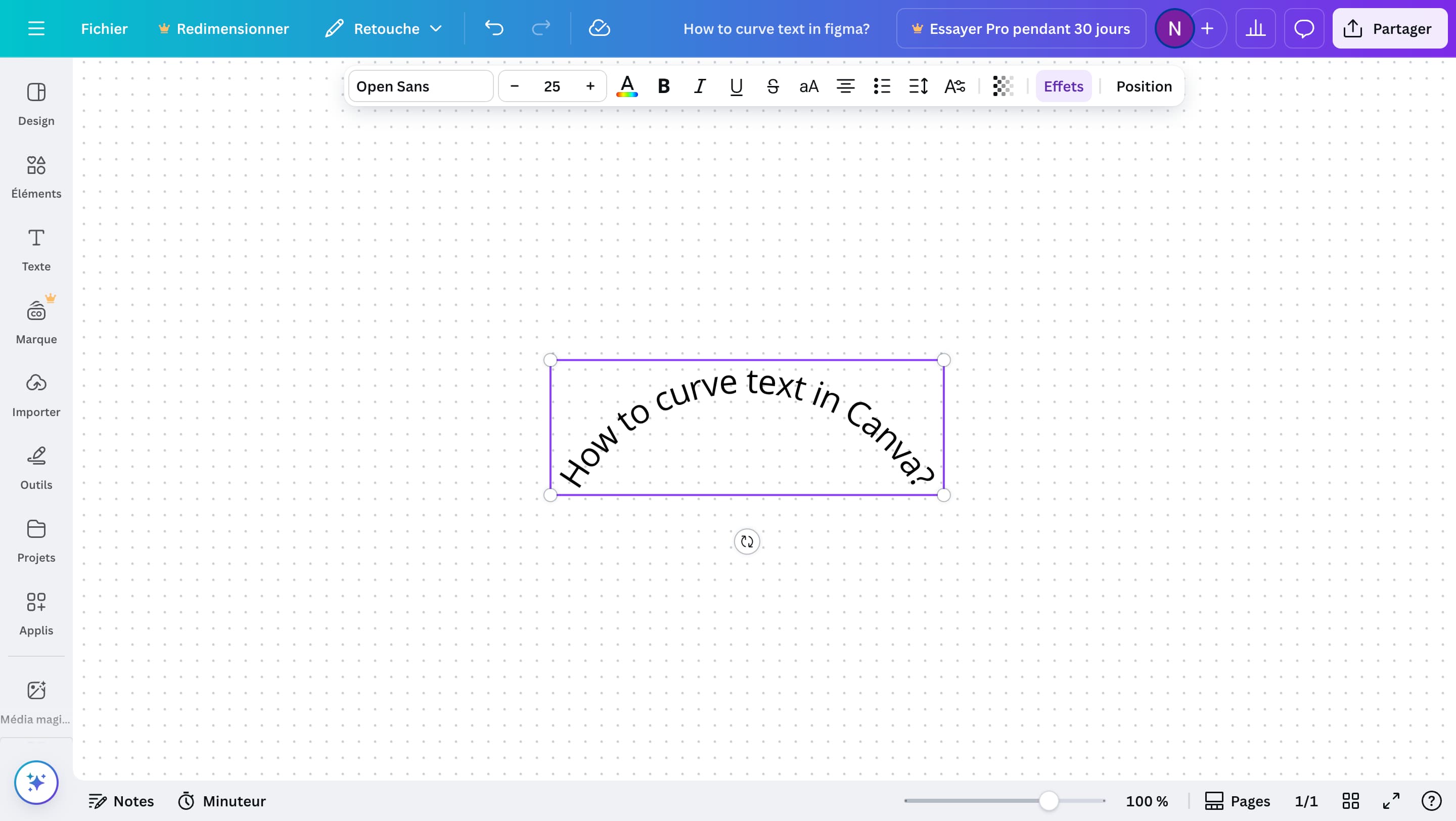 How to Curve Text in Canva
